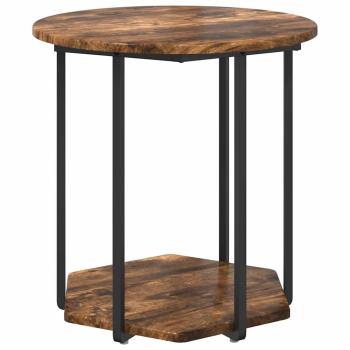 Beistelltisch 2er Set aus geräucherter Eiche, Holzwerkstoff und Metall
