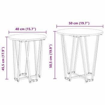 Beistelltisch 2er Set Sonoma Eiche, aus Holzwerkstoff und Metall