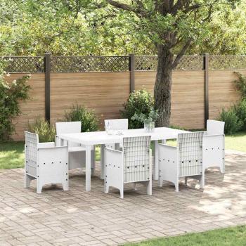 ARDEBO.de - Gartentisch Weiß 200x100x73 cm Poly Rattan