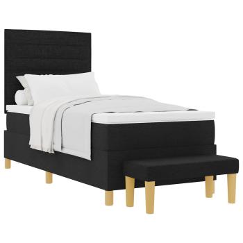 Boxspringbett mit Kopfteil Schwarz 200 x 90 cm Stoff