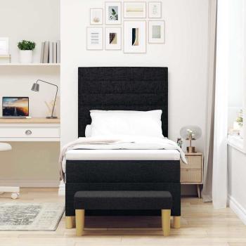 Boxspringbett mit Kopfteil Schwarz 200 x 90 cm Stoff
