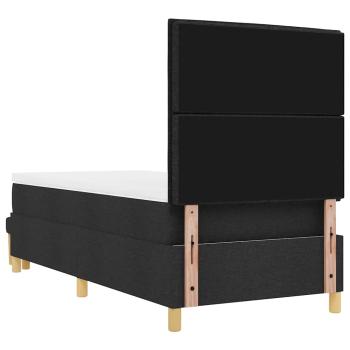 Bettgestell mit Matratze Set aus 2 Schwarz Stoff 100 x 200 cm