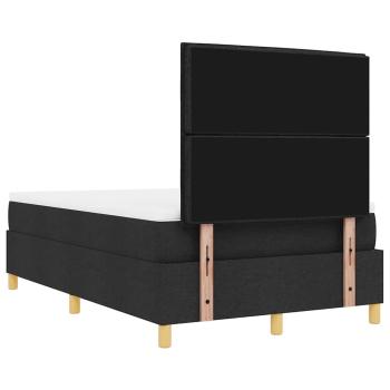 Bettgestell mit Matratze Set aus 2 Schwarz Stoff 120 x 200 cm