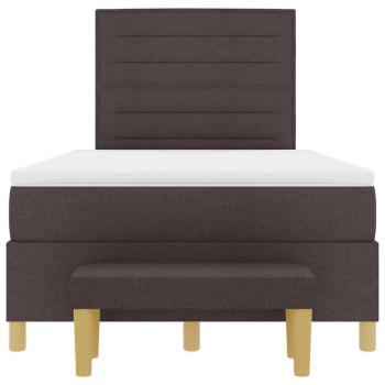 Bettgestell mit Matratze Set aus 2 Dunkelbraun Stoff 120 x 200 cm