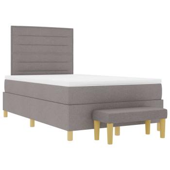 Bettgestell mit Matratze Set von 2 Taupe Stoff 120 x 200 cm
