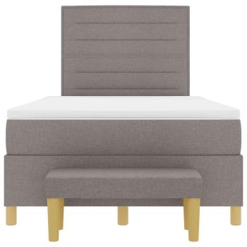 Bettgestell mit Matratze Set von 2 Taupe Stoff 120 x 200 cm