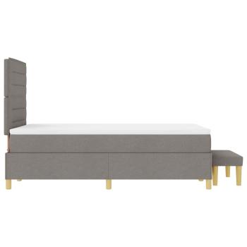 Bettgestell mit Matratze Set von 2 Taupe Stoff 120 x 200 cm