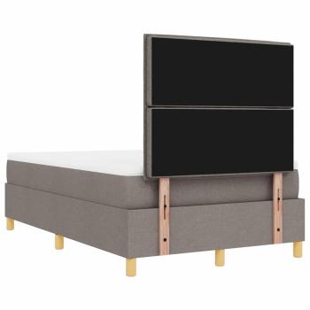 Bettgestell mit Matratze Set von 2 Taupe Stoff 120 x 200 cm