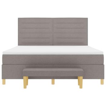Boxspringbett mit Matratze & Bank Taupe 180x200 cm Stoff