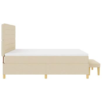 Boxspringbett mit Matratze und Bank Creme 180x200 cm Stoff
