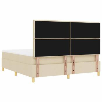 Boxspringbett mit Matratze und Bank Creme 180x200 cm Stoff