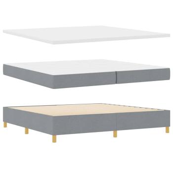 Boxspringbett mit Matratze und Bank Hellgrau 200x200 cm Stoff