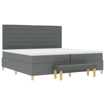 Boxspringbett mit Matratze Dunkelgrau 200 x 200 cm Stoff