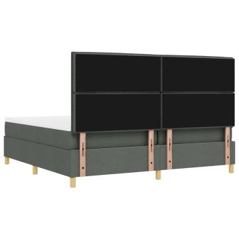 Boxspringbett mit Matratze Dunkelgrau 200 x 200 cm Stoff