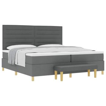 Boxspringbett mit Matratze Dunkelgrau 200 x 200 cm Stoff