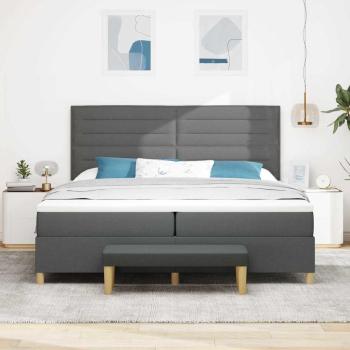 Boxspringbett mit Matratze Dunkelgrau 200 x 200 cm Stoff