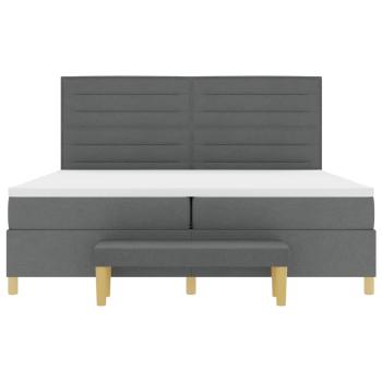 Boxspringbett mit Matratze & Bank Dunkelgrau 200x200 cm Stoff