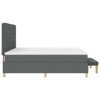 Boxspringbett mit Matratze & Bank Dunkelgrau 200x200 cm Stoff