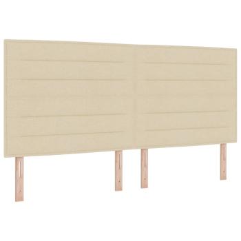 Boxspringbett mit Matratze & Bank Creme 200x200 cm Stoff