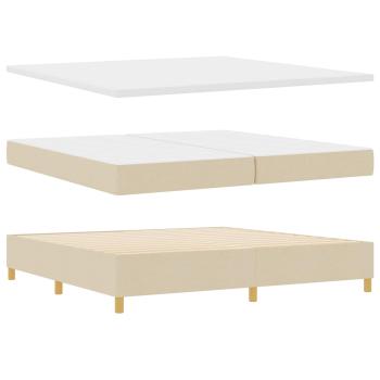 Boxspringbett mit Matratze & Bank Creme 200x200 cm Stoff