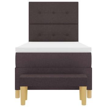 Boxspringbett mit Matratze & Bank Dunkelbraun 90x200 cm Stoff