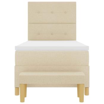 Boxspringbett mit Matratze & Bank Creme 90x200 cm Stoff