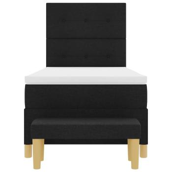 Boxspringbett mit Matratze und Bank Schwarz 100x200 cm Stoff
