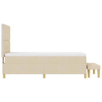 Boxspringbett mit Matratze & Bank Creme 100x200 cm Stoff