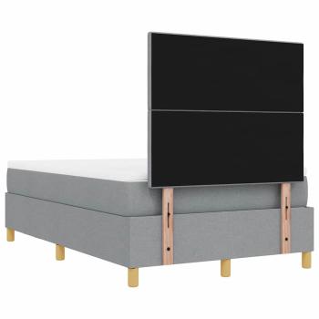 Boxspringbett mit Matratze und Bank Hellgrau 120x200 cm Stoff