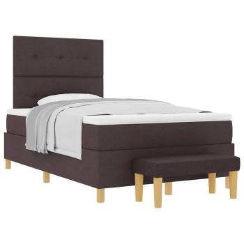 Boxspringbett mit Matratze & Bank Dunkelbraun 120x200 cm Stoff