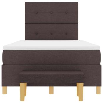 Boxspringbett mit Matratze & Bank Dunkelbraun 120x200 cm Stoff