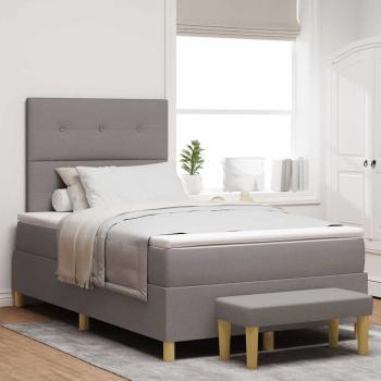 ARDEBO.de - Boxspringbett mit Matratze und Bank Taupe 120x200 cm Stoff