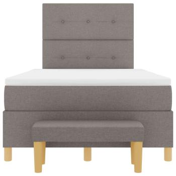 Boxspringbett mit Matratze und Bank Taupe 120x200 cm Stoff