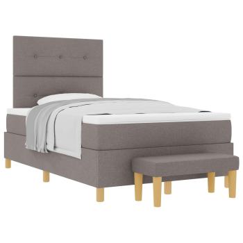 Boxspringbett mit Matratze und Bank Taupe 120x200 cm Stoff