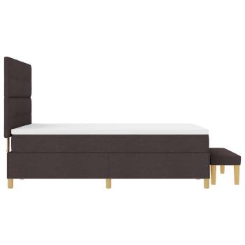 Boxspringbett mit Matratze & Bank Dunkelbraun 140x190 cm Stoff