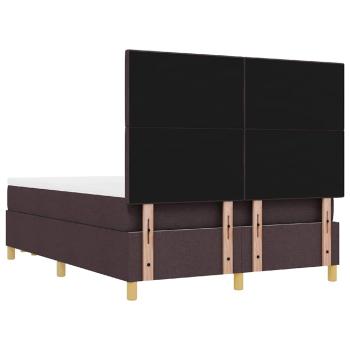Boxspringbett mit Matratze & Bank Dunkelbraun 140x200 cm Stoff