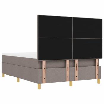 Boxspringbett mit Matratze & Bank Taupe 140x200 cm Stoff