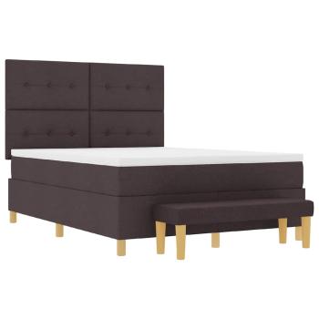 Boxspringbett mit Matratze & Bank Dunkelbraun 160x200 cm Stoff