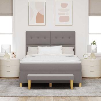 Boxspringbett mit Matratze & Bank Taupe 160x200 cm Stoff