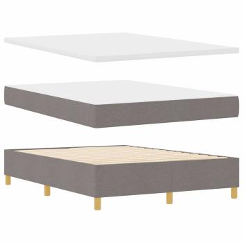 Boxspringbett mit Matratze & Bank Taupe 160x200 cm Stoff