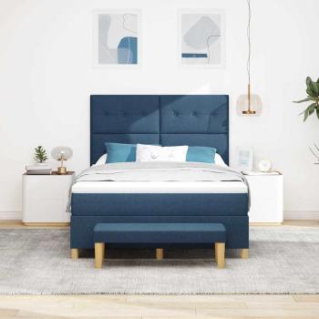 Boxspringbett mit Matratze und Bank Blau 160x200 cm Stoff