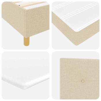 Boxspringbett mit Matratze und Bank Creme 180x200 cm Stoff
