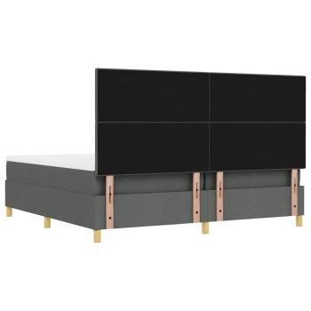 Boxspringbett mit Matratze & Bank Dunkelgrau 200x200 cm Stoff