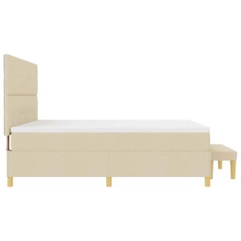Boxspringbett mit Matratze & Bank Creme 200x200 cm Stoff