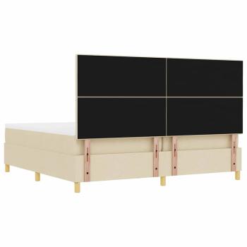 Boxspringbett mit Matratze & Bank Creme 200x200 cm Stoff