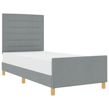 Bettgestell Hellgrau 90x190 cm Stoff