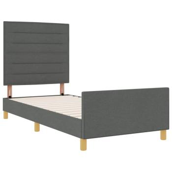 Bettgestell Dunkelgrau 90x190 cm Stoff