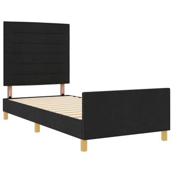 ARDEBO.de - Schwarzer Stoffbettgestell 90x190 cm