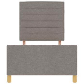 Bettgestell in Taupe, 90x190 cm, aus Stoff