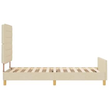 Creme Bettgestell 90x190 cm Stoff